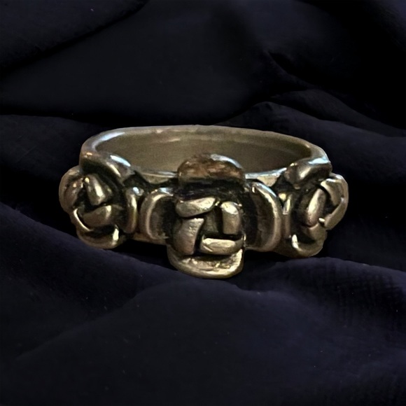 Vintage Jewelry - Vintage SM signed steel flower ring